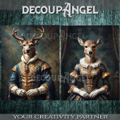 貴族の鹿カップル2デザインのデコページ 薄葉紙