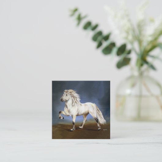 貴族アイスランド馬 スクエア名刺 (スタンド正面)