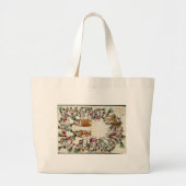 貴族踊りのアステカスタイル ラージトートバッグ (正面)