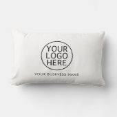 貴社のビジネスロゴ会社名ミニマルカスタムリスト ランバークッション (正面)