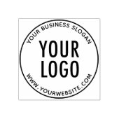 貴社のロゴが入った丸型のオリジナルゴム印 ラバースタンプ (インプリント)