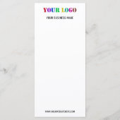 貴社のロゴとカスタムテキストのビジネスメニュー メニュー (裏面)