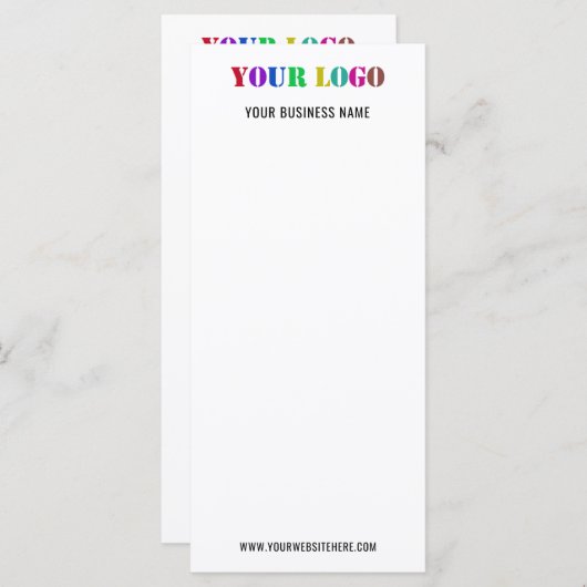 貴社のロゴとカスタムテキストのビジネスメニュー メニュー (正面/裏面)