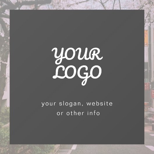 貴社のロゴとテキスト | おしゃれなダークグレー ウィンドウサイン