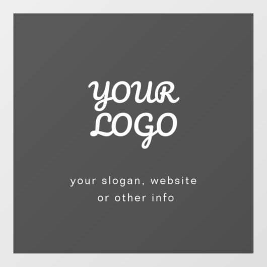 貴社のロゴとテキスト | おしゃれなダークグレー ウィンドウサイン (シート)