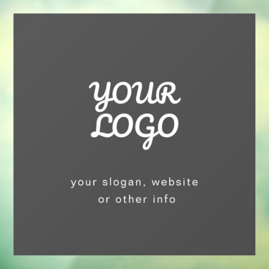 貴社のロゴとテキスト | おしゃれなダークグレー ウィンドウサイン (シート3)