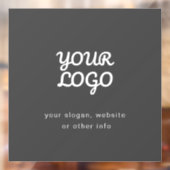 貴社のロゴとテキスト | おしゃれなダークグレー ウィンドウサイン (シート2)