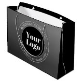 貴社のロゴまたはデザインと編集可能なテキスト ラージペーパーバッグ (裏面アングル)