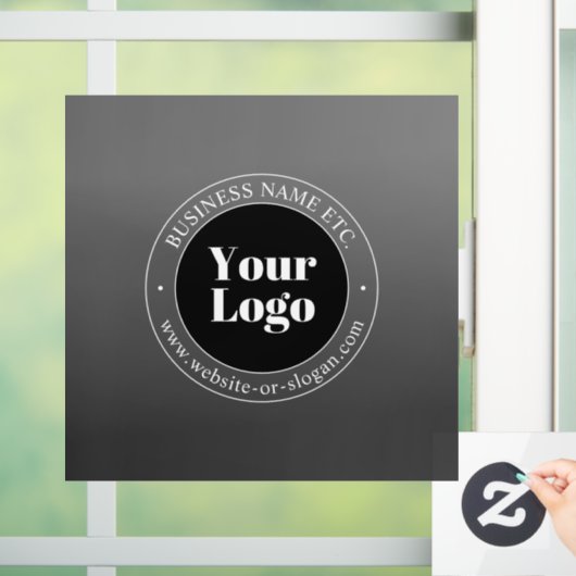 貴社のロゴまたはデザイン & 編集可能なテキスト ウィンドウサイン (ホーム)