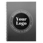 貴社のロゴまたはデザイン & 編集可能なテキスト ノートブック (正面)