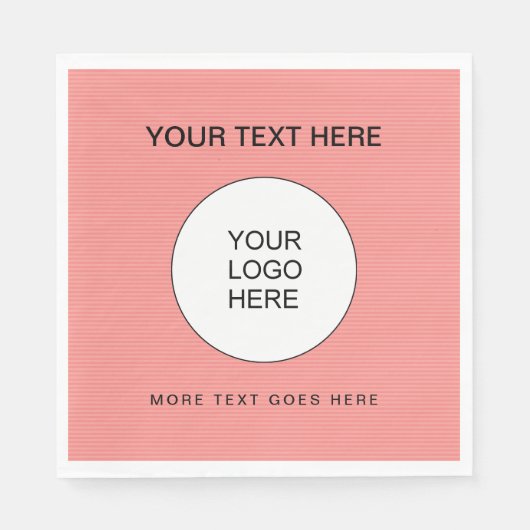 貴社のロゴをここに ピンクと白のランチョン スタンダードランチョンナプキン (正面)