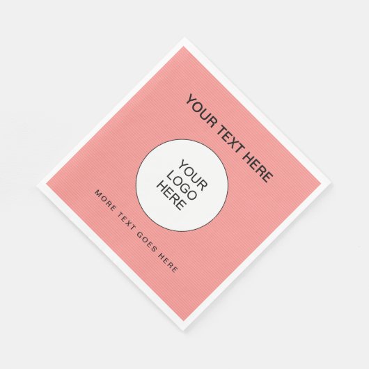 貴社のロゴをここに ピンクと白のランチョン スタンダードランチョンナプキン (角)