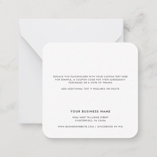 貴社のロゴスクリプト企業のに感謝 ノートカード (裏面)