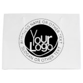 貴社のロゴマーク & 現代的でシンプルな編集可能なテキスト ラージペーパーバッグ (正面)