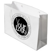 貴社のロゴマーク & 現代的でシンプルな編集可能なテキスト ラージペーパーバッグ (裏面アングル)