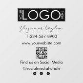 貴社のロゴ ストアフロント QR コード ソーシャル メディア ウィンドウサイン (シート)