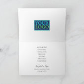 貴社のロゴ、企業名、ブラシ仕上げシルバー＆ゴールド サンキューカード (内部)