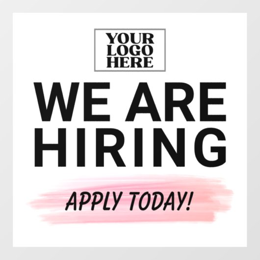 貴社のロゴ 私たちと一緒に働きませんか? 今すぐ応募 ビジネス ウィンドウサイン (シート)