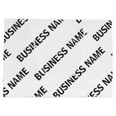 貴社の名前パターン | 黒と白 ラージペーパーバッグ (裏面)