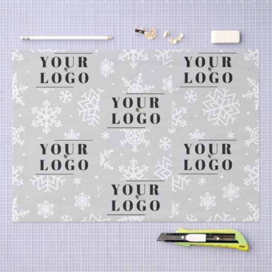 貴社ブランドのクリスマススノーフレークマイロゴ 薄葉紙 (クラフト)