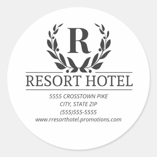 貴社ロゴ 住所 ラウンドシール (正面)