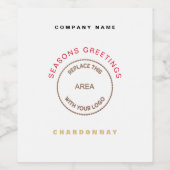 貴社ロゴ 季節のご挨拶 名前 白 ワインラベル (シングルラベル)