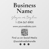 貴社名ストアフロントQRコードソーシャルメディア ウィンドウサイン (シート)