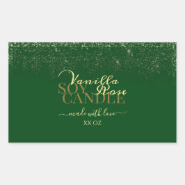 貴製品の包装ラベル濃い緑と金ゴールド 長方形シール