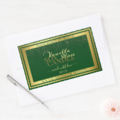 貴製品の包装ラベル濃い緑と金ゴールド 長方形シール (封筒)