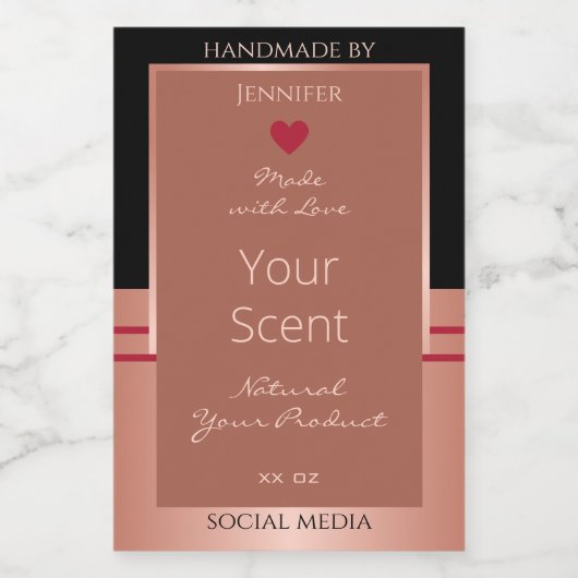 貴製品の包装ラベル茶色およびバラ金ゴールド フードラベル (シングルラベル)