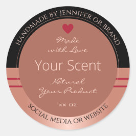 貴製品の包装ラベル茶色およびバラ金ゴールド ラウンドシール