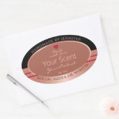 貴製品の包装ラベル茶色およびバラ金ゴールド 楕円形シール (封筒)