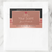 貴製品の包装ラベル茶色およびバラ金ゴールド 長方形シール (バッグ)