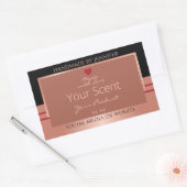 貴製品の包装ラベル茶色およびバラ金ゴールド 長方形シール (封筒)