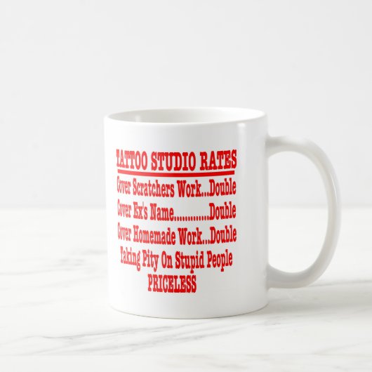 "貴重な入れ墨のスタジオ率" コーヒーマグカップ (右)