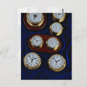 貴重な海洋時計と気圧計 ポストカード (正面/裏面)