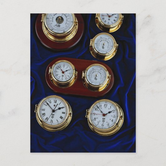 貴重な海洋時計と気圧計 ポストカード (正面)