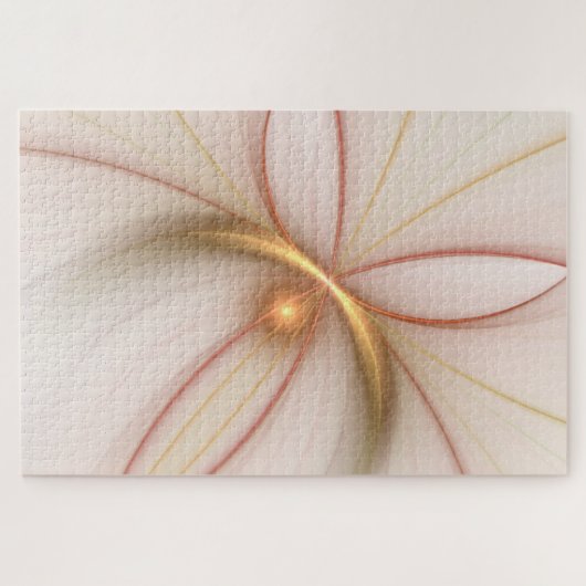 貴重な銅と金ゴールドの抽象芸術フラモダンクタルアート ジグソーパズル (横)