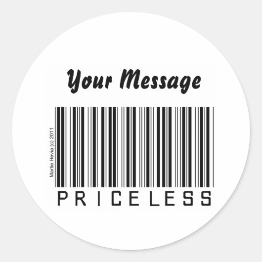 「貴重な」バーコードのステッカー(個人化して下さい) ラウンドシール (正面)