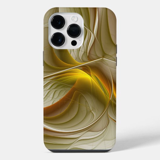 貴金属の色、抽象的なフラクタルアート iPhoneケース (裏面)