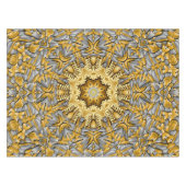 貴金属の金ゴールドの銀のヴィンテージの万華鏡のように千変万化するパターン テーブルクロス (正面(横))