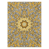 貴金属の金ゴールドの銀のヴィンテージの万華鏡のように千変万化するパターン テーブルクロス (正面)