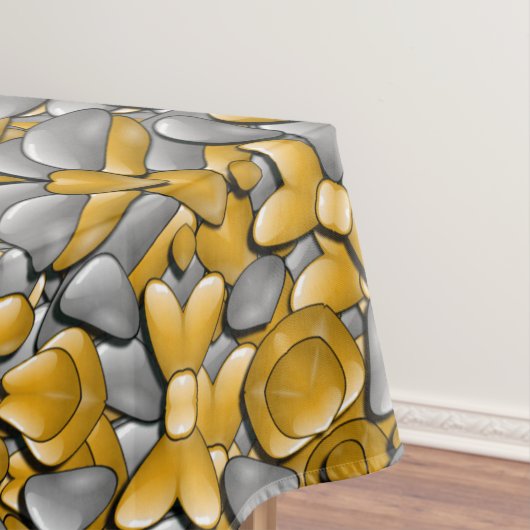 貴金属の金ゴールドの銀のヴィンテージの万華鏡のように千変万化するパターン テーブルクロス (インサイチュ)