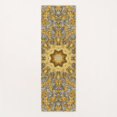 貴金属の金ゴールドの銀のヴィンテージの万華鏡のように千変万化するパターン ヨガマット (正面)