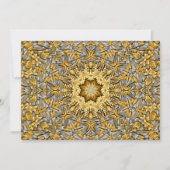 貴金属の金ゴールドの銀のヴィンテージの万華鏡のように千変万化するパターン 招待状 (正面)