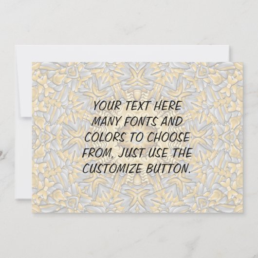 貴金属の金ゴールドの銀のヴィンテージの万華鏡のように千変万化するパターン 招待状 (裏面)