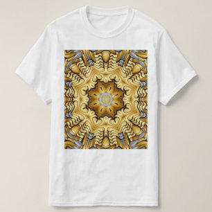 貴金属の金ゴールドの銀のヴィンテージの万華鏡のように千変万化するパ Tシャツ