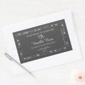 貴銀グリッターグレー製品包装ラベル 長方形シール (封筒)