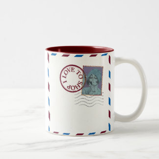 買い物が好きな人のコーヒーマグ ツートーンマグカップ