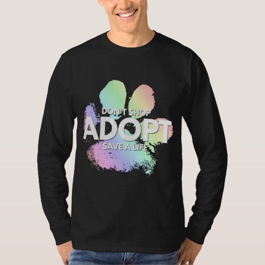 買い物をしないで、採用。犬、猫、レスキュー現物里 Tシャツ (正面)